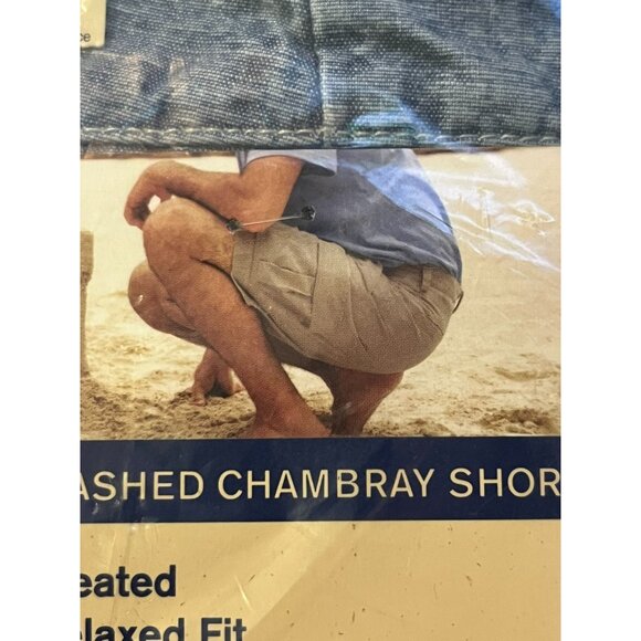 Dockers Chambray Shorts Mens W44 New Pleated Relaxed Fit Summer - Picture 8 of 8